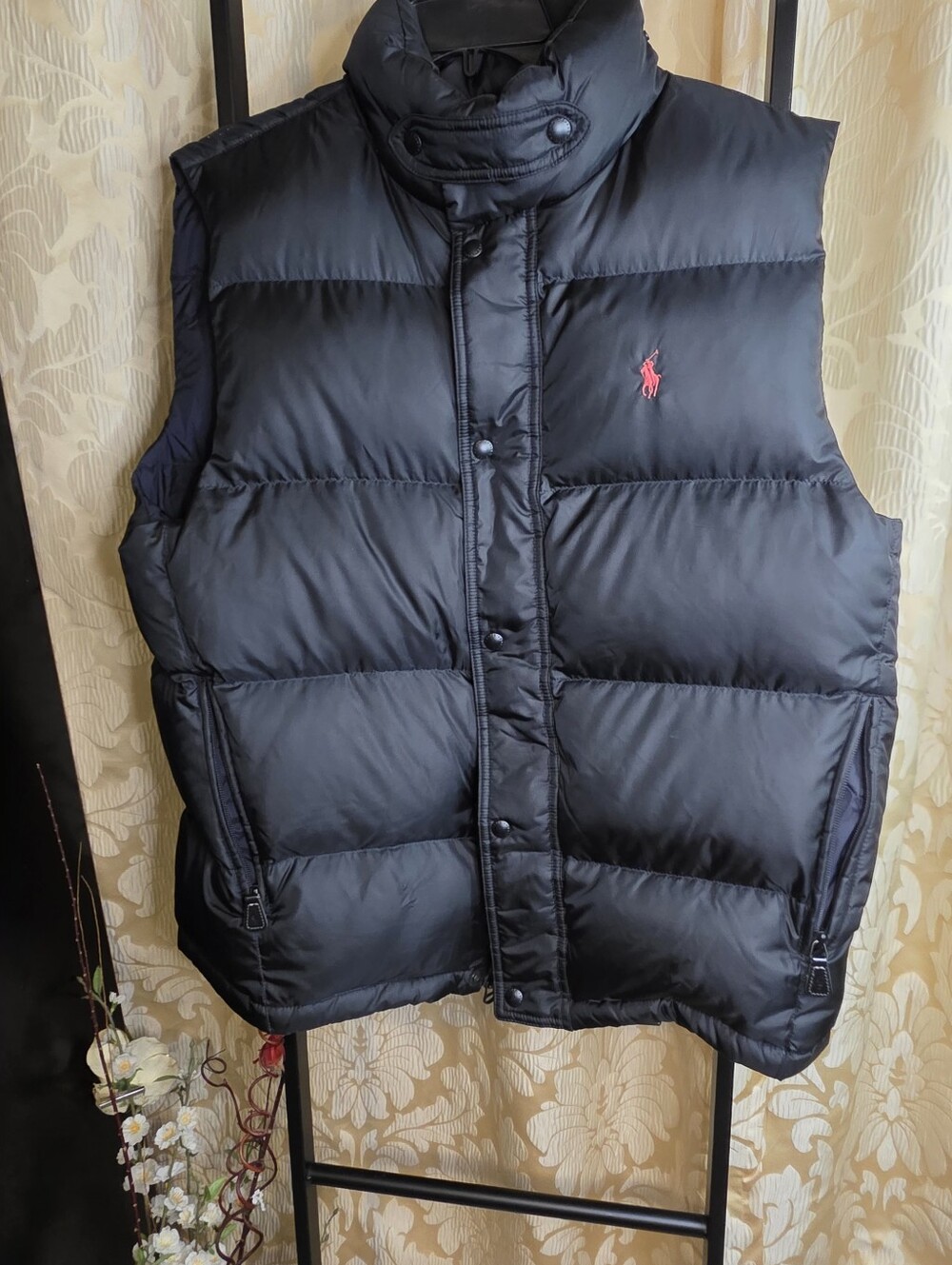 Polo Ralph Lauren Men's Puff Black Vest Sz Large